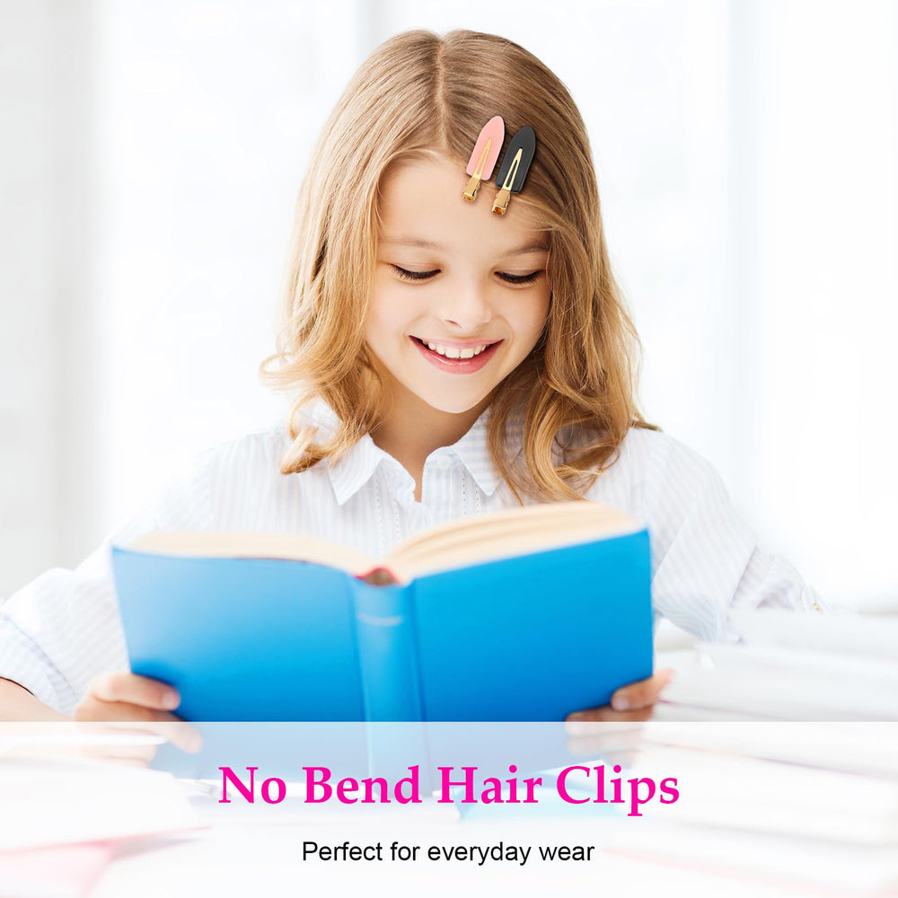 Compact travel-ready set of six creaseless hair clips