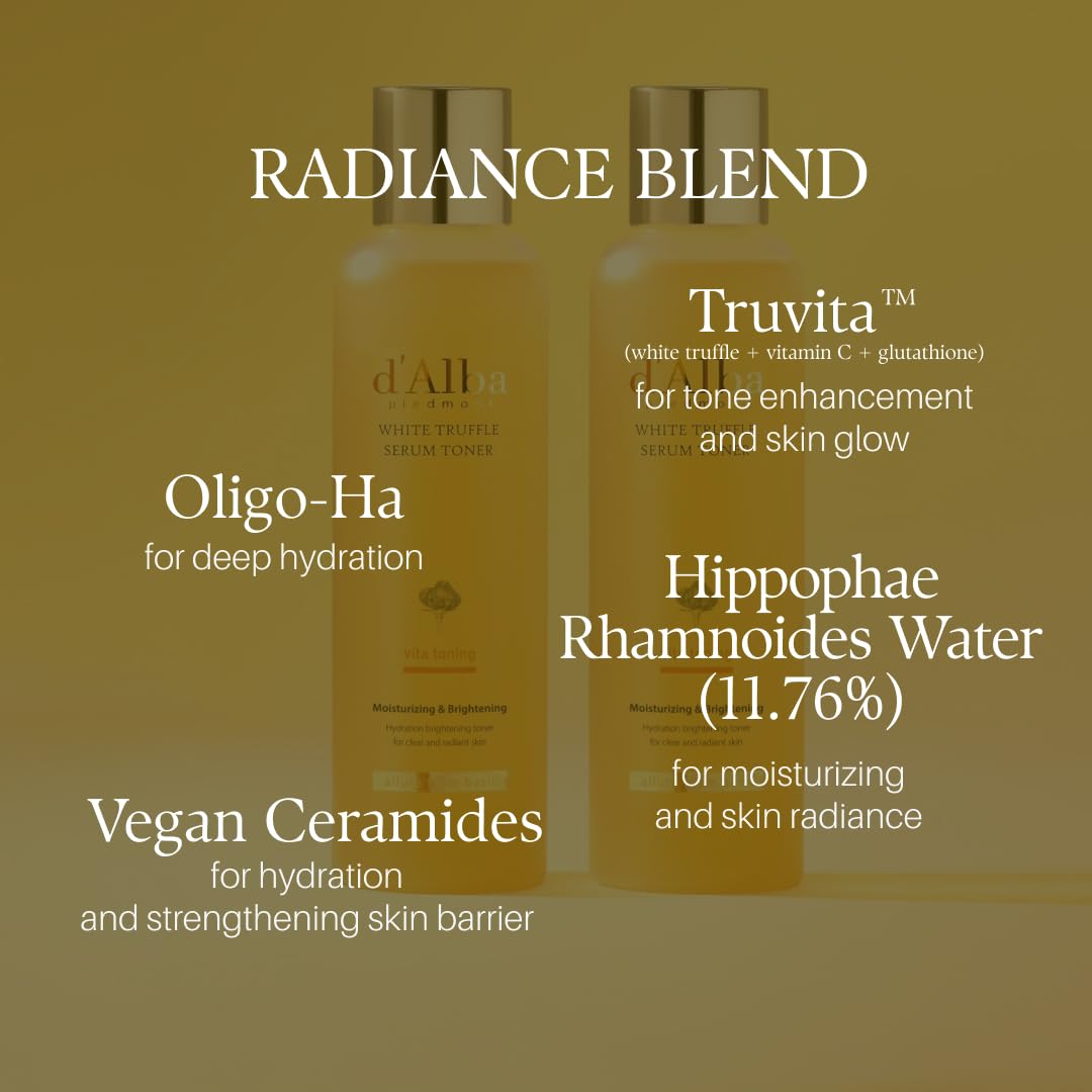 d'alba Piedmont daily toner and glass-skin mask concept.