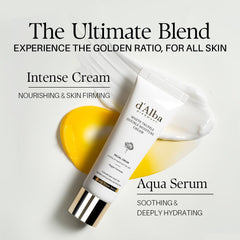 Two-in-one tube dispensing serum and cream for easy daily use