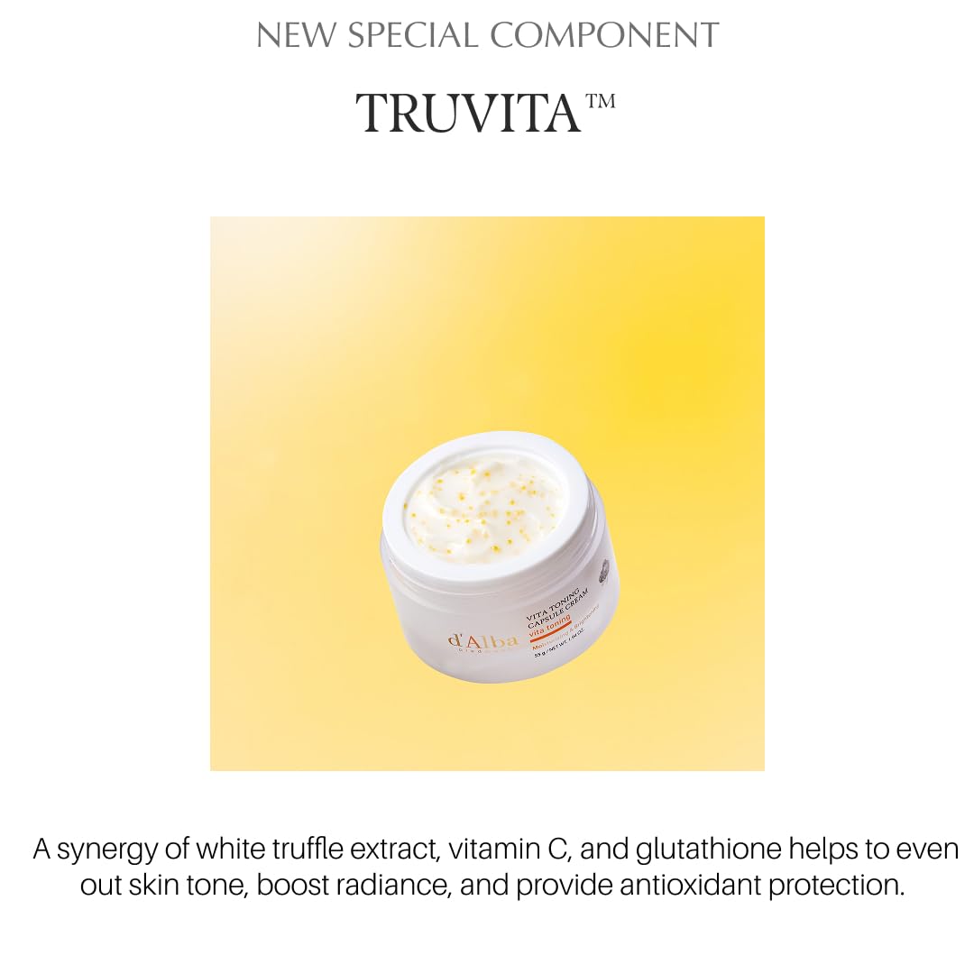 Application swatch of d'alba Piedmont Vita Toning Capsule Cream demonstrates light, non greasy feel.