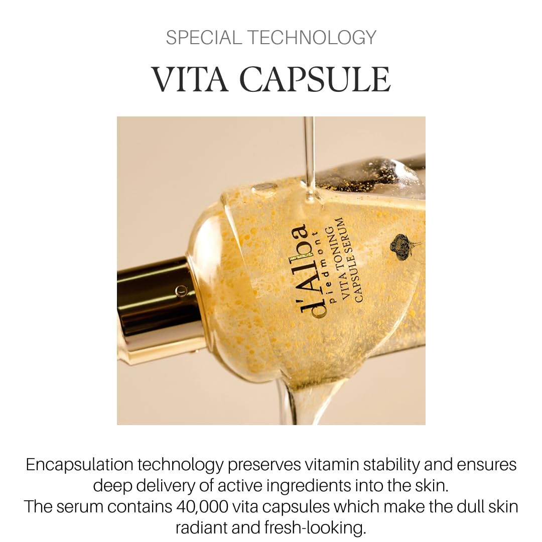 d'alba Piedmont Vita Toning Capsule Serum packaging on shelf