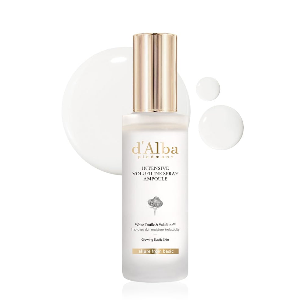 d'alba Piedmont Volufiline spray ampoule bottle showcases a convenient mist for hydration.