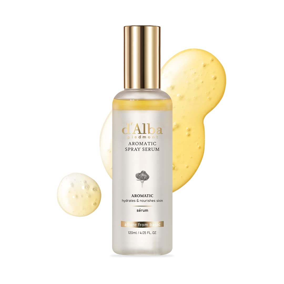 d'alba Piedmont White Truffle First Aromatic Spray Serum bottle refreshing and hydrating the skin