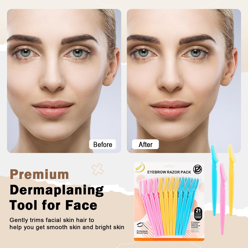 D portable dermaplane razor travel kit is ideal for on-the-go grooming.