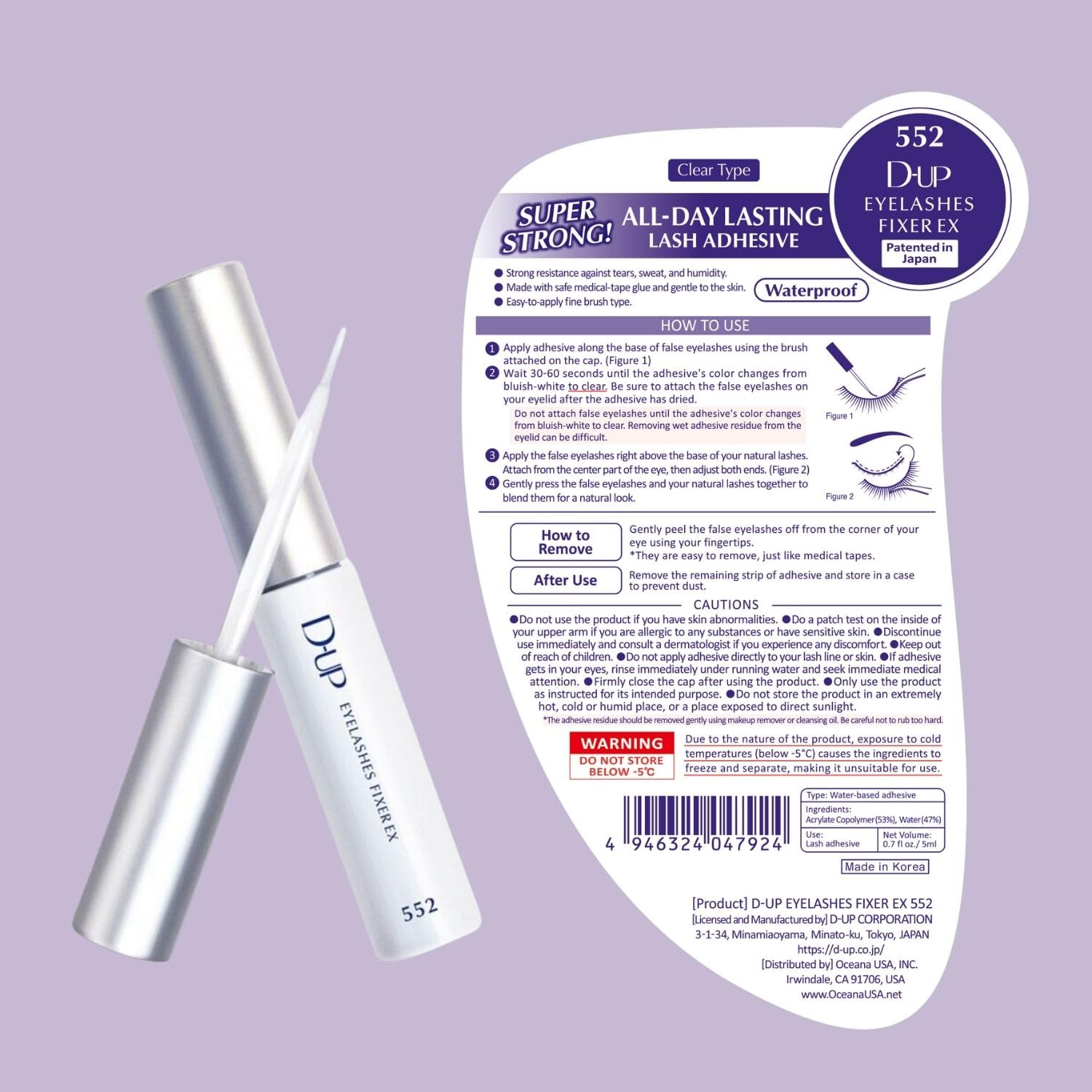 D-UP EX 552 compact packaging for easy travel touch-ups.