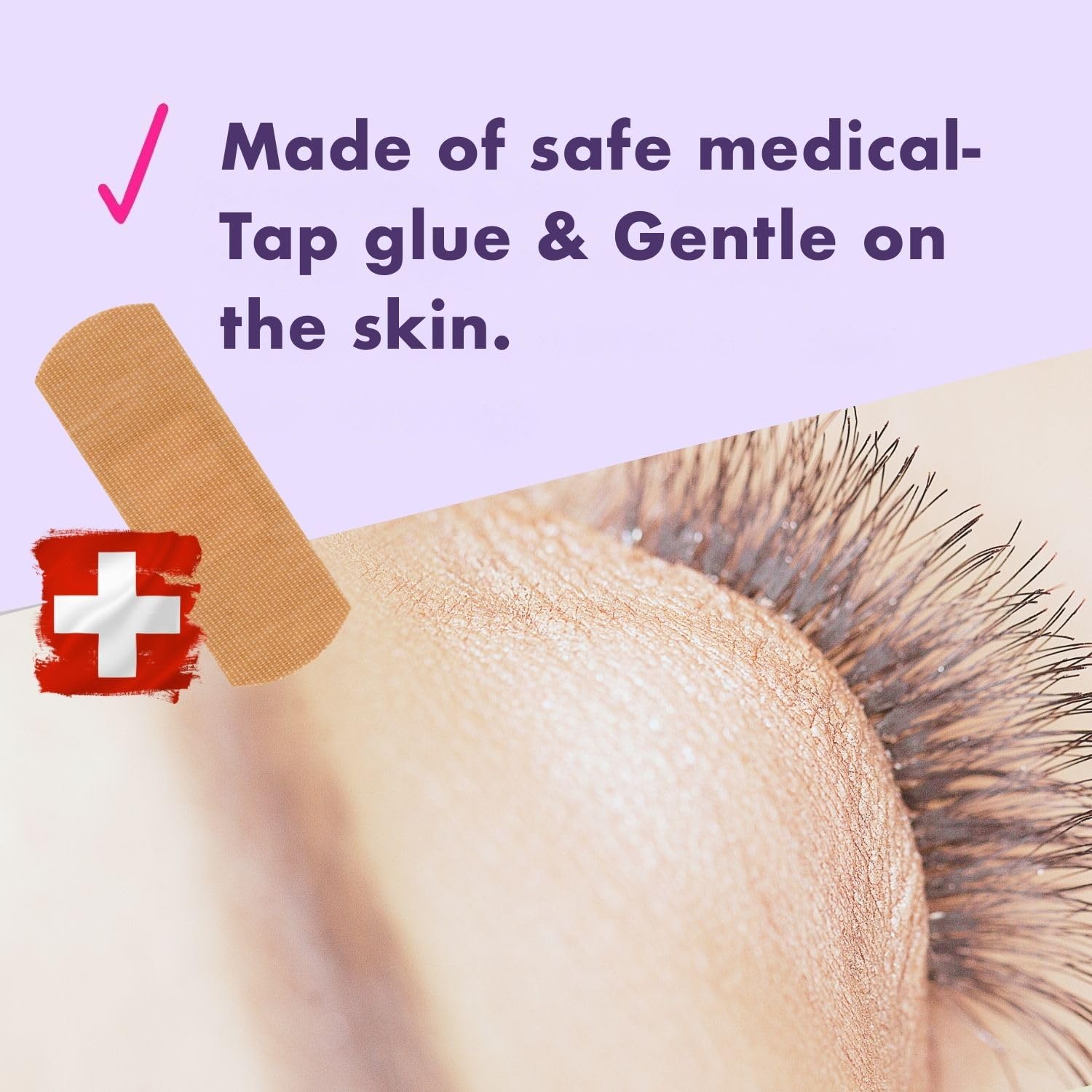D-UP EX 552 skin-friendly adhesive suits sensitive eyes and all skin types.