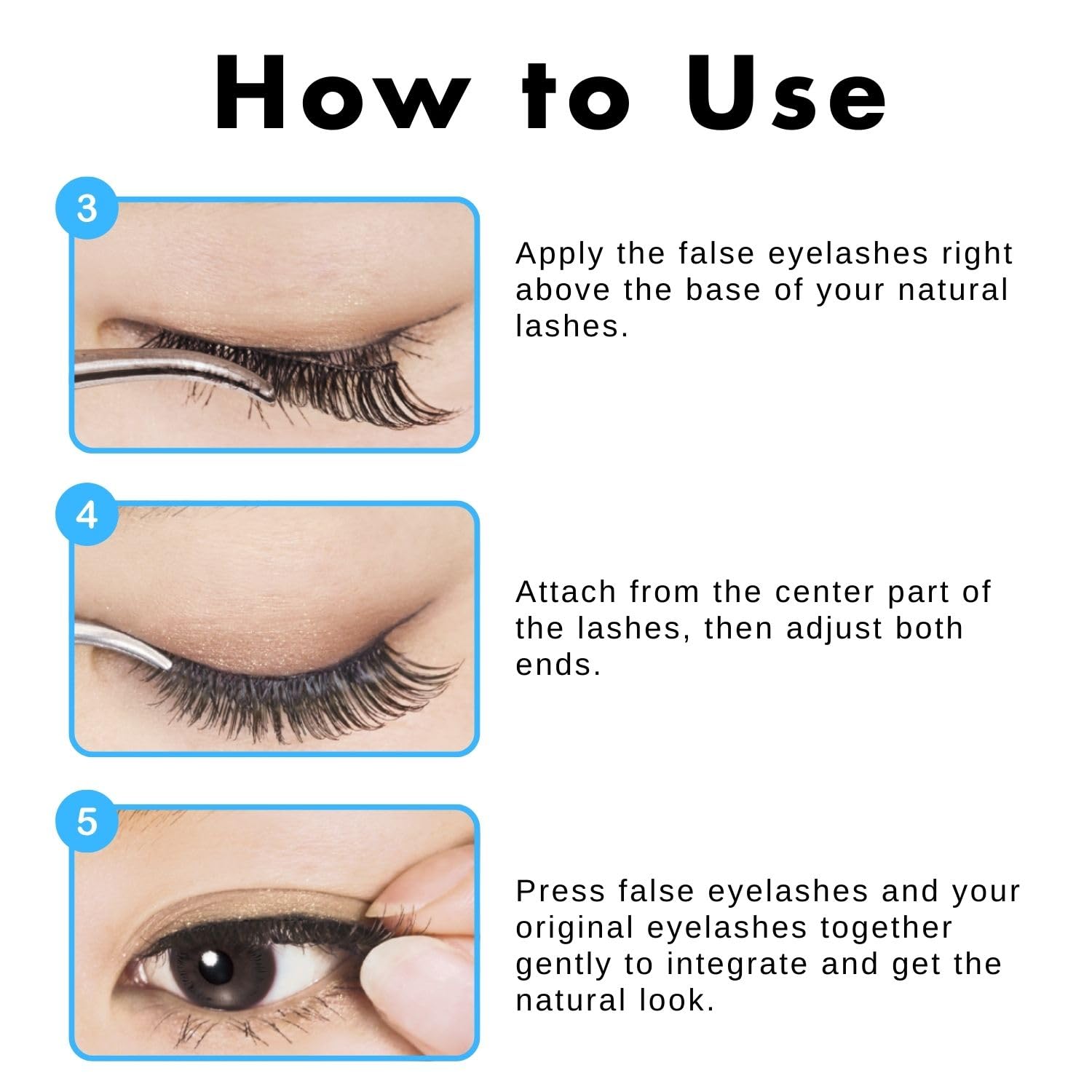 D-UP EX 552 translucent dry finish blends with natural lashes.