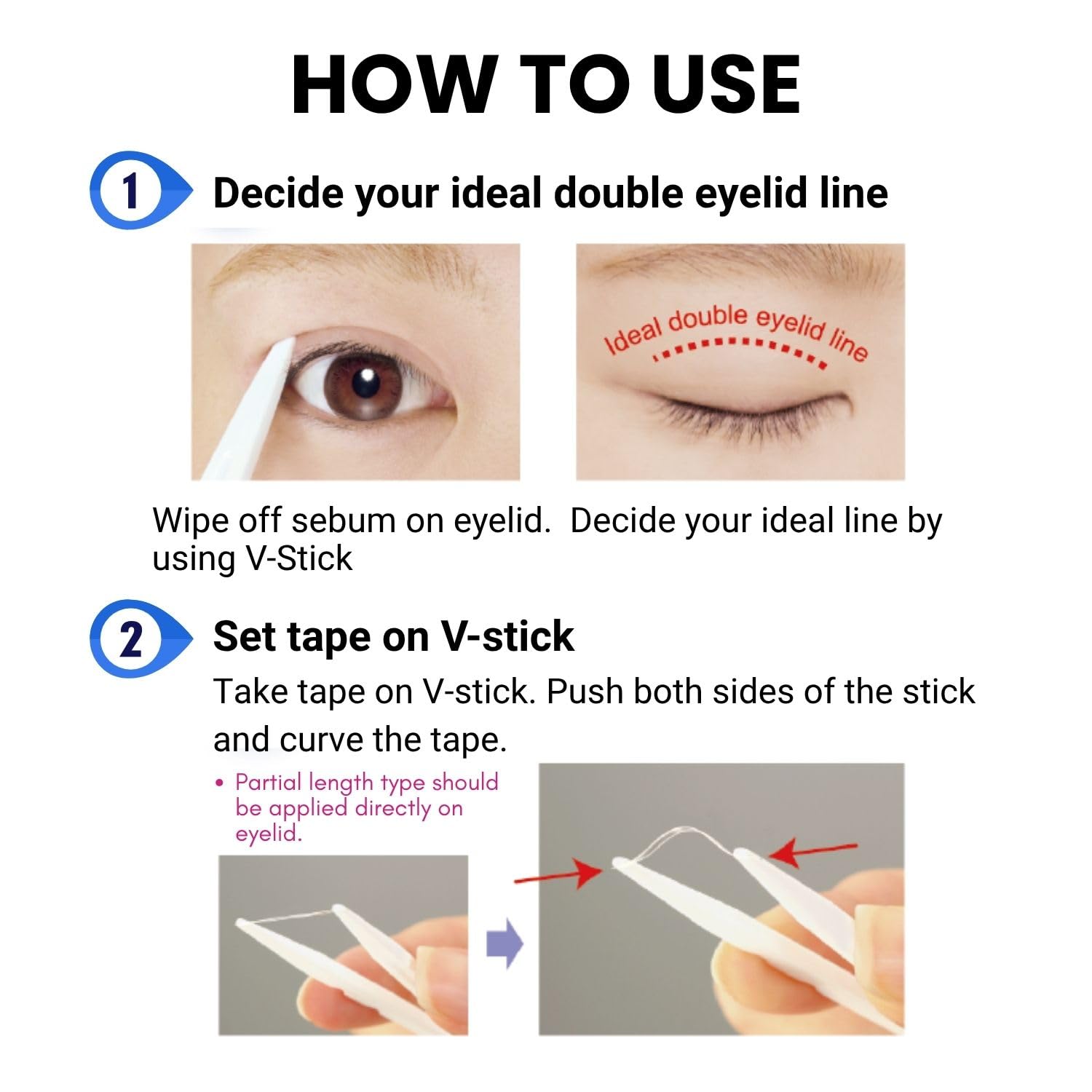 D-UP Full-length eyelid strips you can trim to fit your eyes