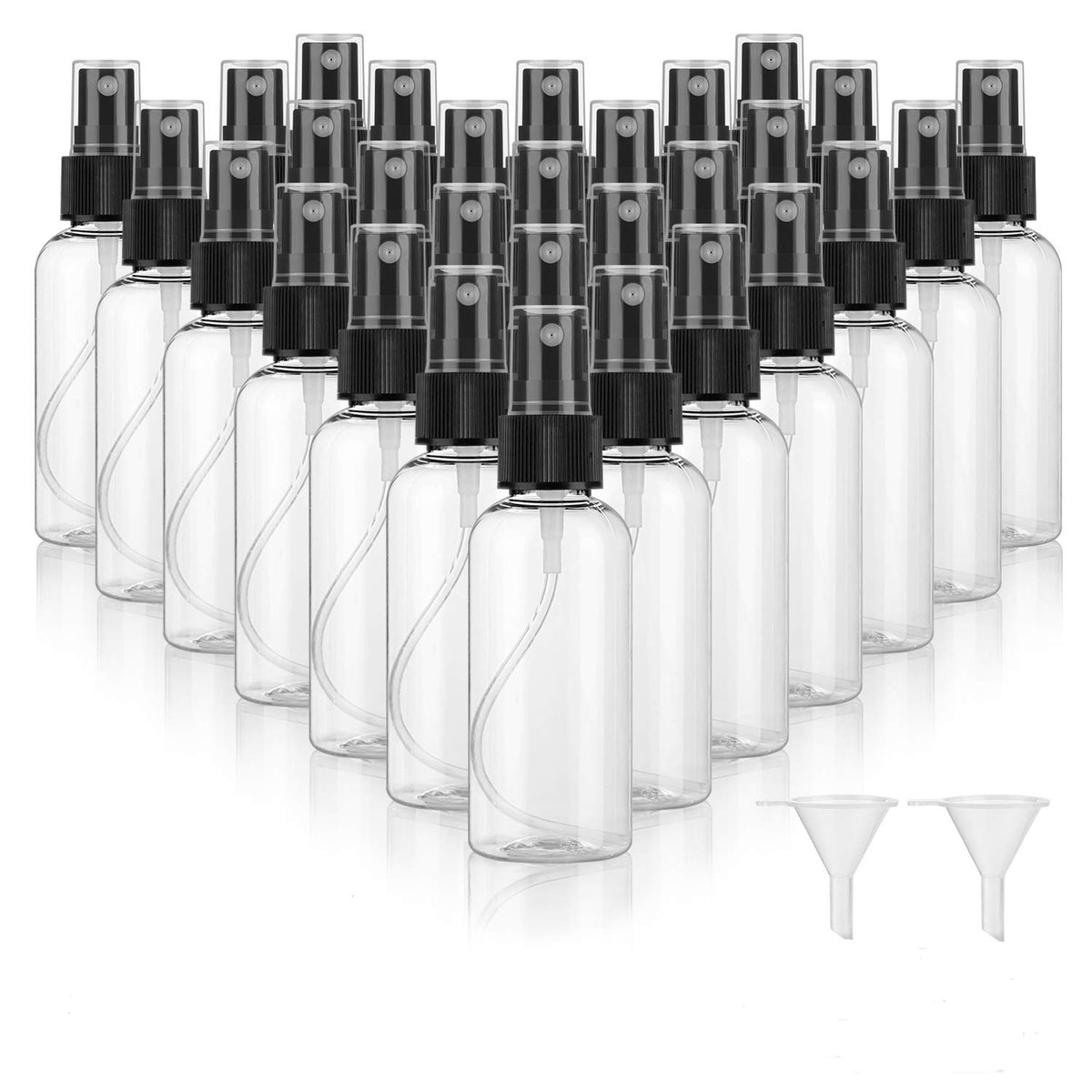 Dabacc 30-pack 2 oz spray bottles in clear plastic for travel and organization.