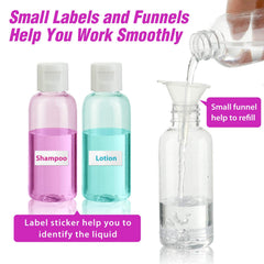 Dabacc 2 oz clear PET bottle with screw-on flip cap, durable and lightweight.
