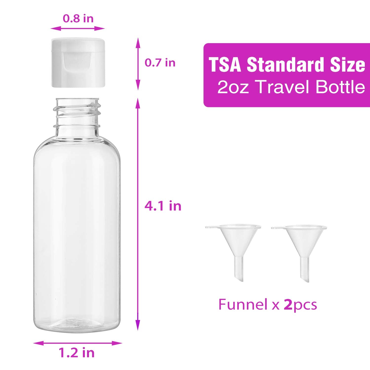 Dabacc travel-size bottles with leakproof flip cap for on-the-go cosmetics.