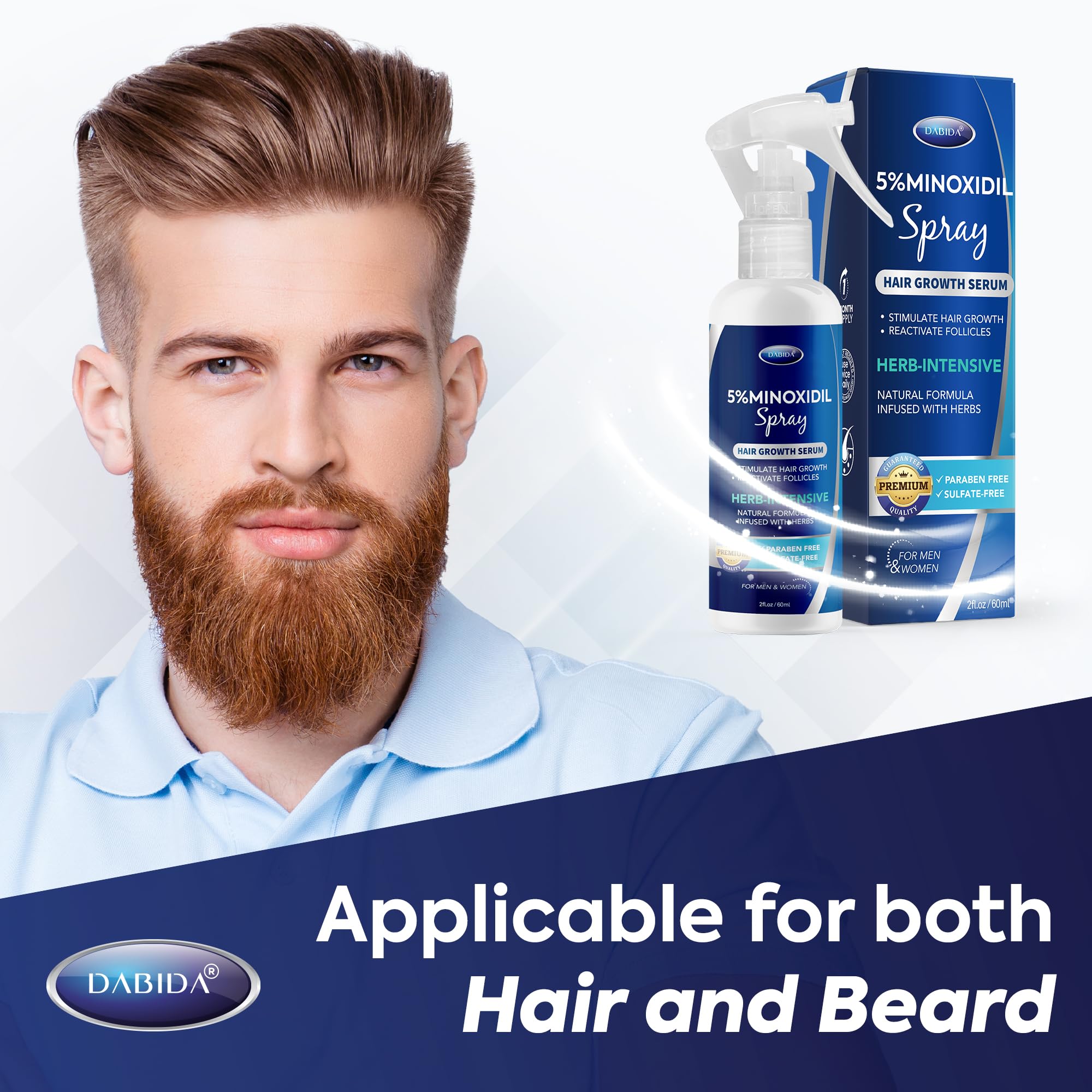 DABIDA Minoxidil spray aplicación controlada para resultados consistentes
