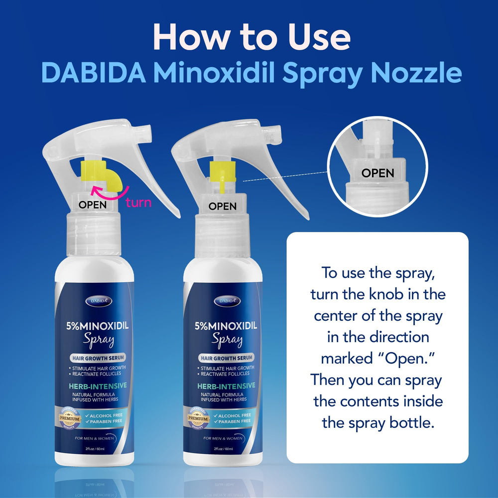 DABIDA Minoxidil spray con biotina para mujeres: fortalecimiento y cabello más grueso