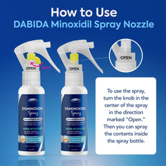 DABIDA Minoxidil spray con biotina para mujeres: fortalecimiento y cabello más grueso