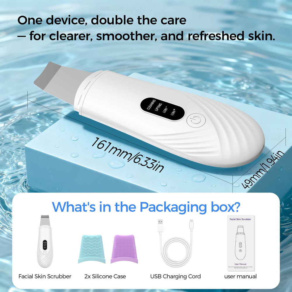 DABZAL Skin Scrubber close-up of stainless steel tip for pore cleaning.