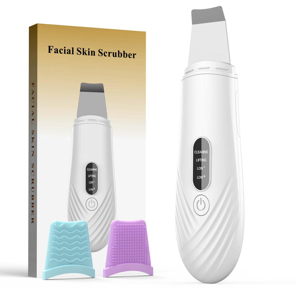 DABZAL Skin Scrubber white front view with four cleansing modes.