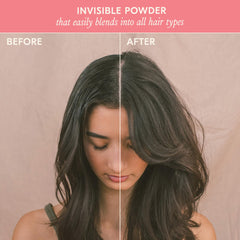 DAE Fairy Duster powder texture close-up highlighting a fine, non-aerosol formula.
