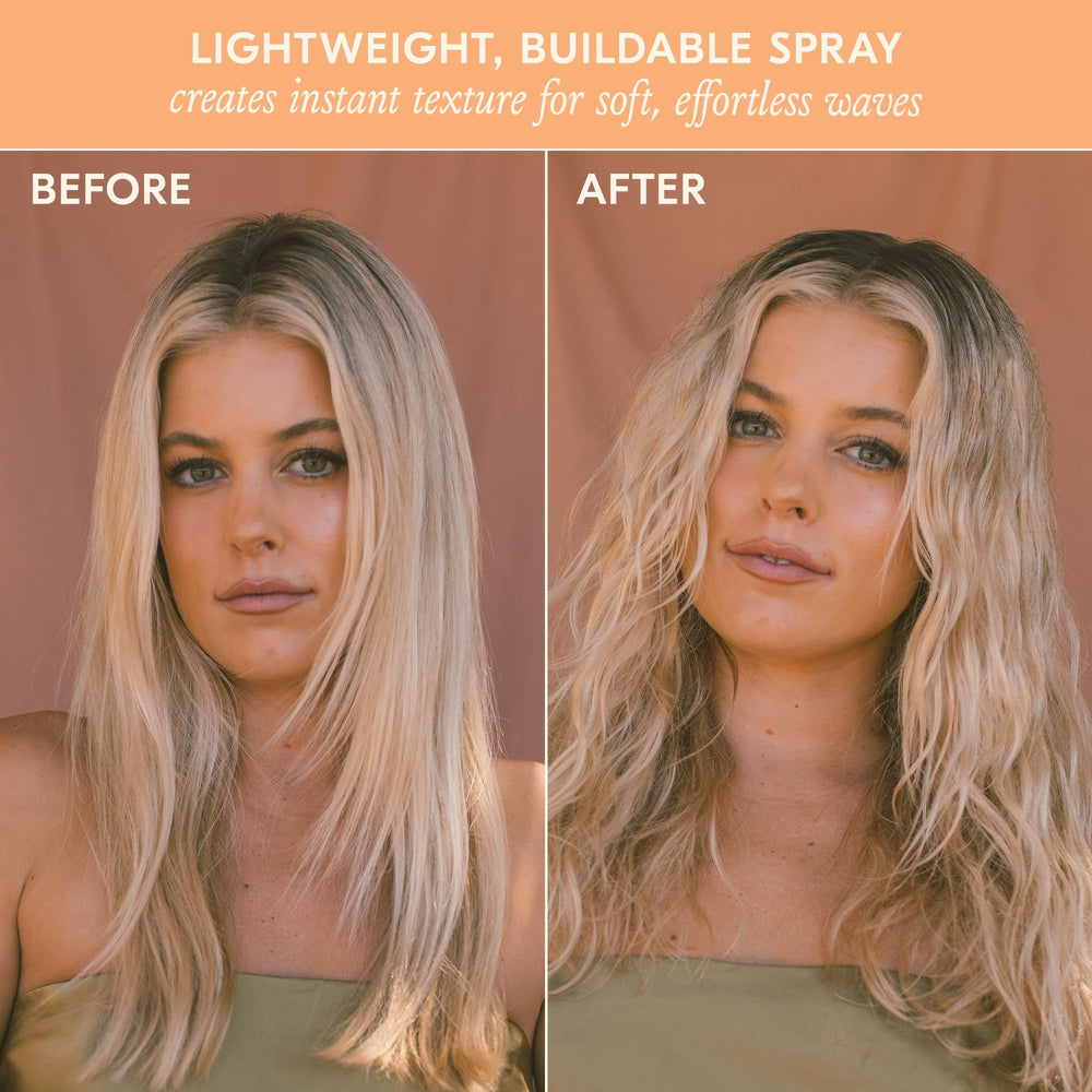 DAE Hibiscus Wave Spray applied to damp hair for soft waves