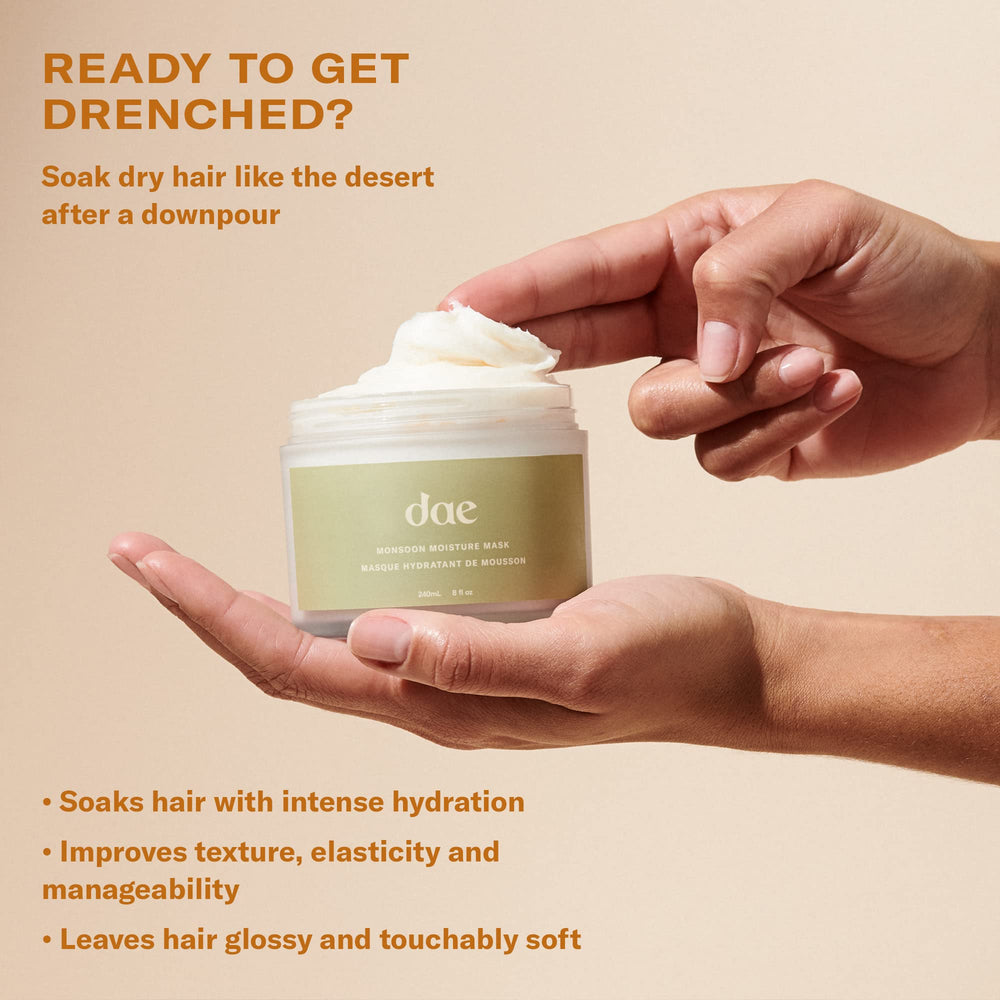 Close-up of DAE Monsoon Moisture Mask texture and conditioning oils
