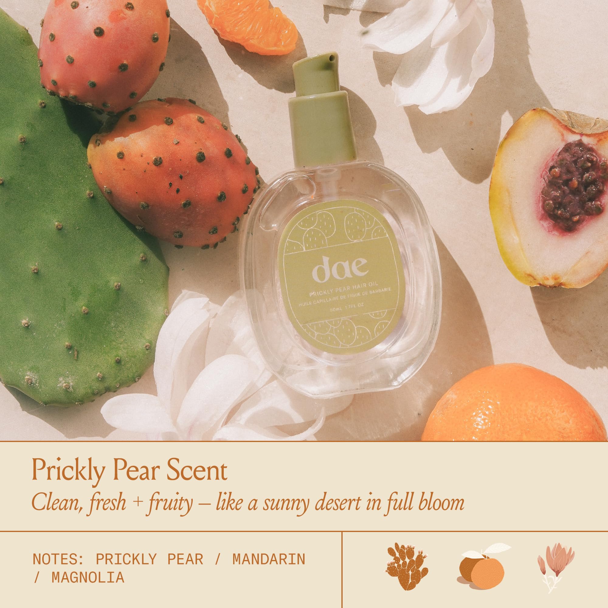 DAE Prickly Pear Hair Oil on wet hair for frizz control and detangling.