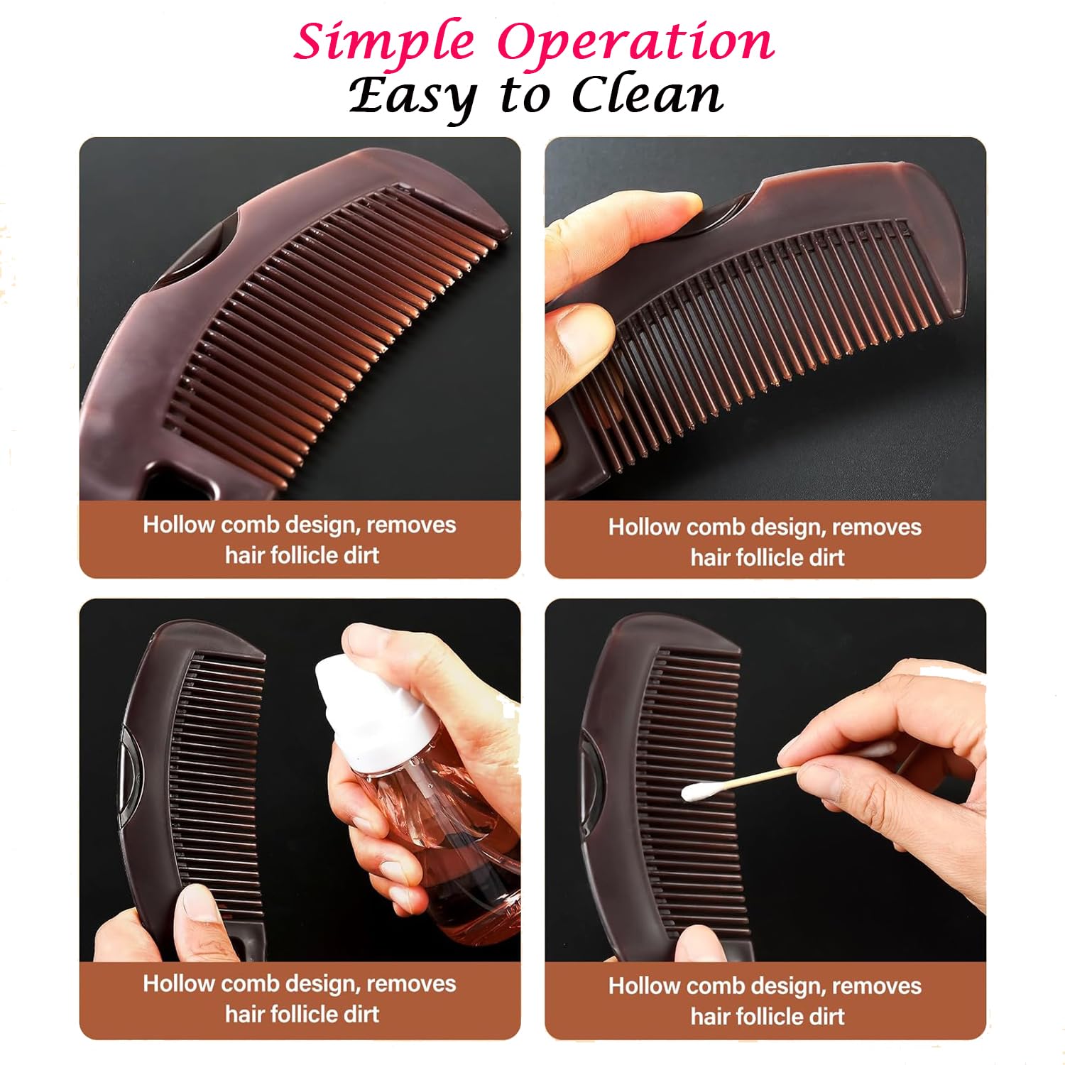 Dafeng Dandruff Comb with secure grip handle for easy daily grooming