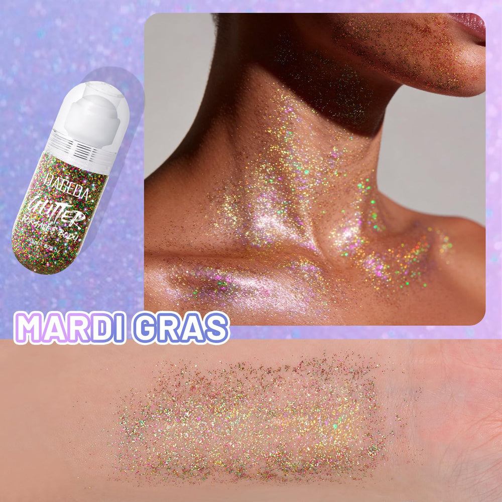 DAGEDA carnival glitter accessory enhances hair and neckline sparkle