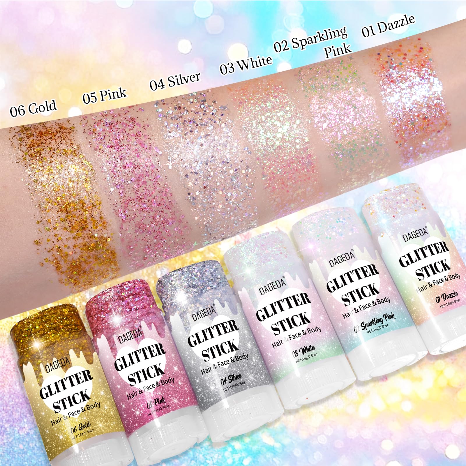 DAGEDA Dazzle Stick festival colors enhance rave looks and stage presence.