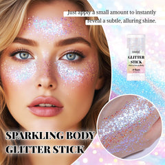 DAGEDA Dazzle Stick hair glitter adds shimmer for bold festival hairstyles.