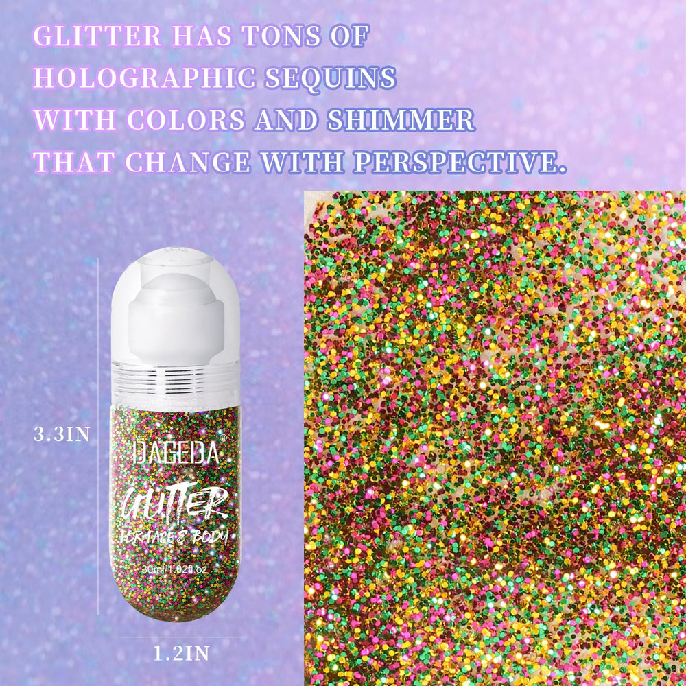 DAGEDA glitter for eyes and cheeks adds festival-ready glow