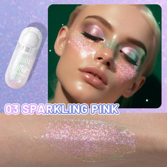 DAGEDA holographic six-color glitter delivers rainbow-like shimmer from every angle.