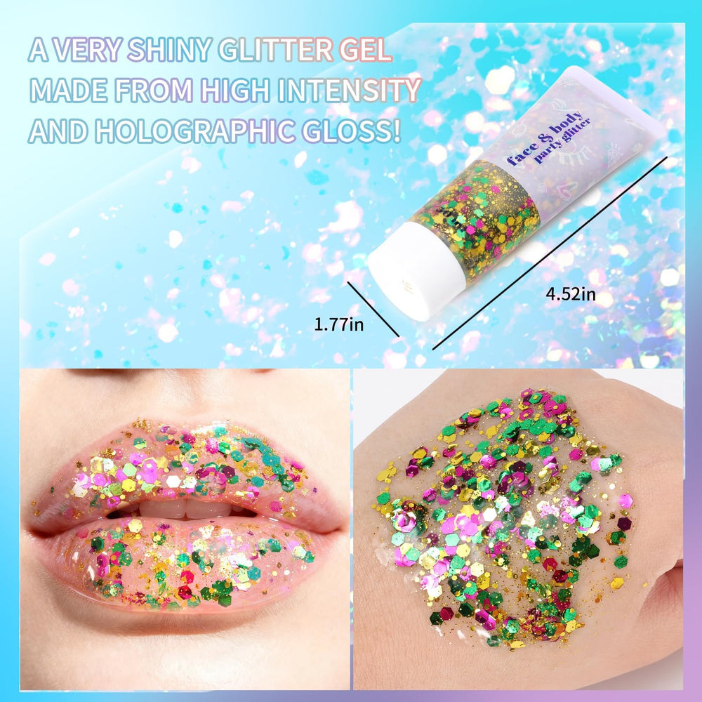 DAGEDA Mardi Gras glitter gel para accesorios festivos y estilo