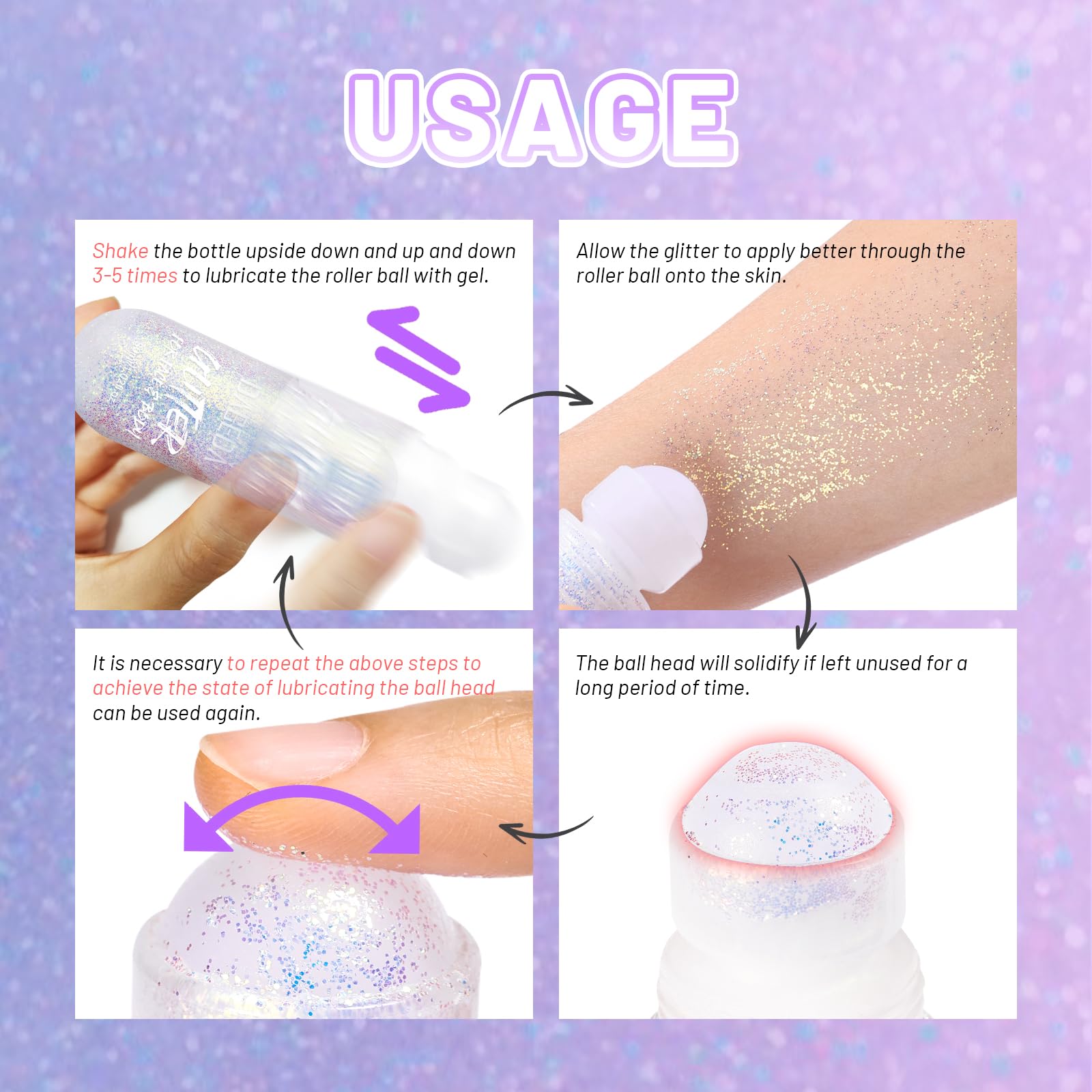 DAGEDA water removable glitter cleans away easily with water