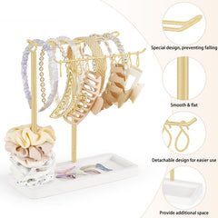 Dahey headband holder upward-curved hooks preventing slips during use