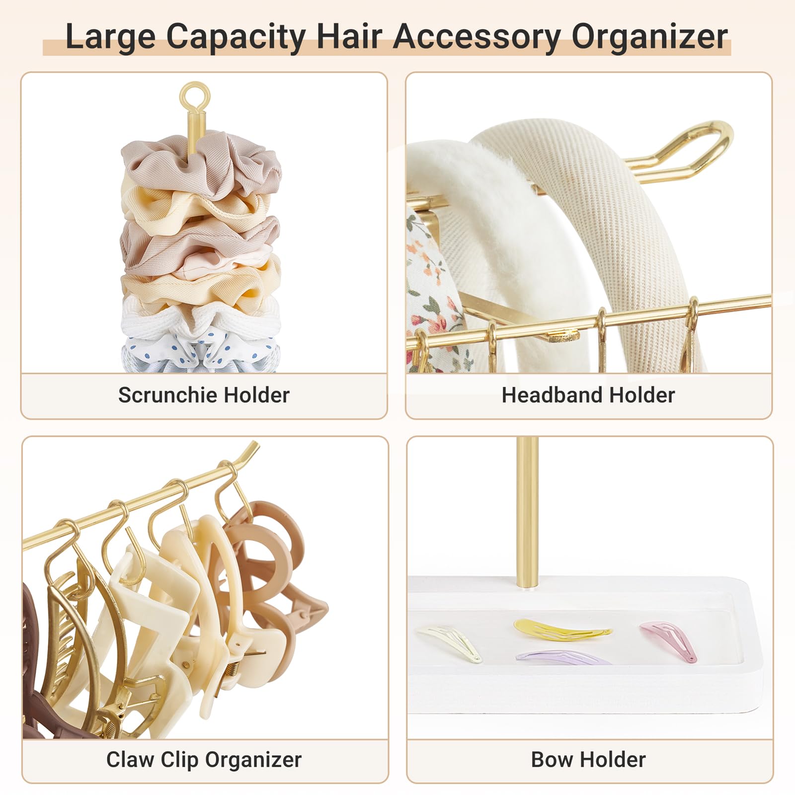 Dahey headband holder on a vanity suitable for dresser or shelf