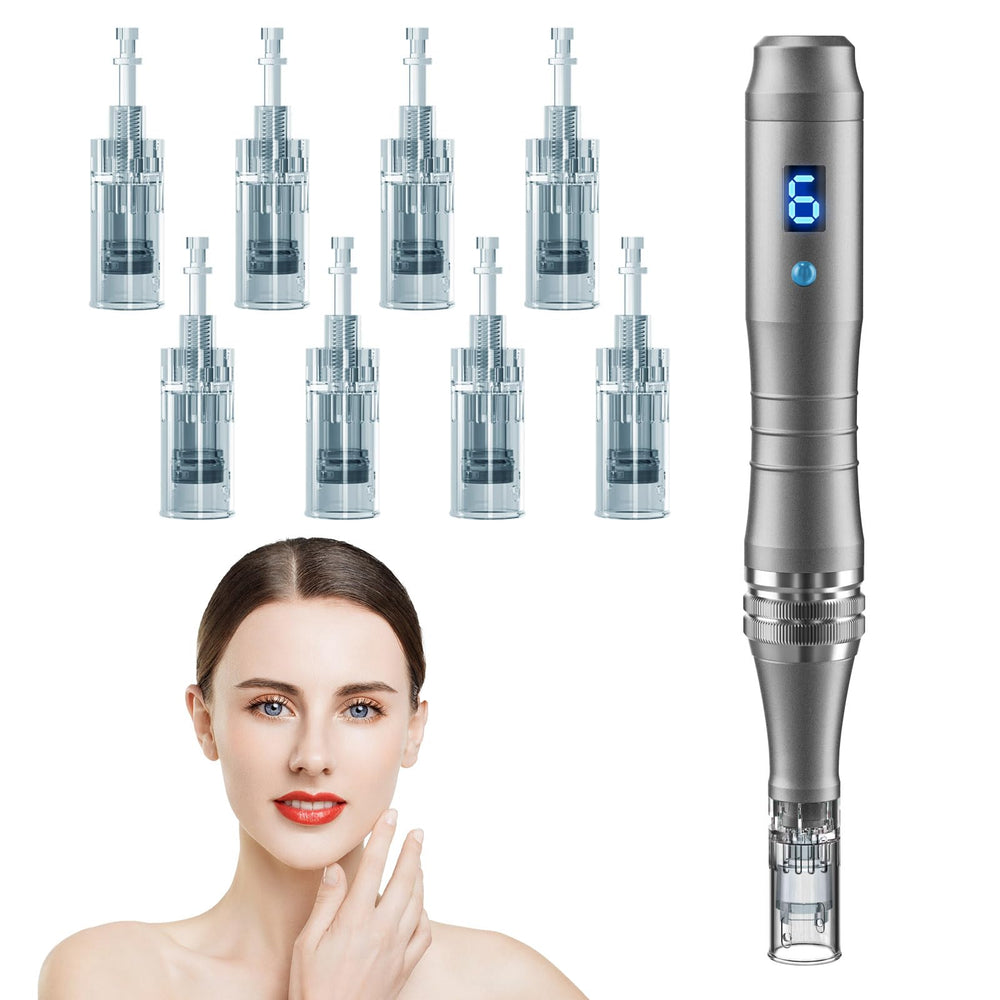 DAHOZE DermaStamp system 0.25mm close-up showing beginner-friendly microneedling.