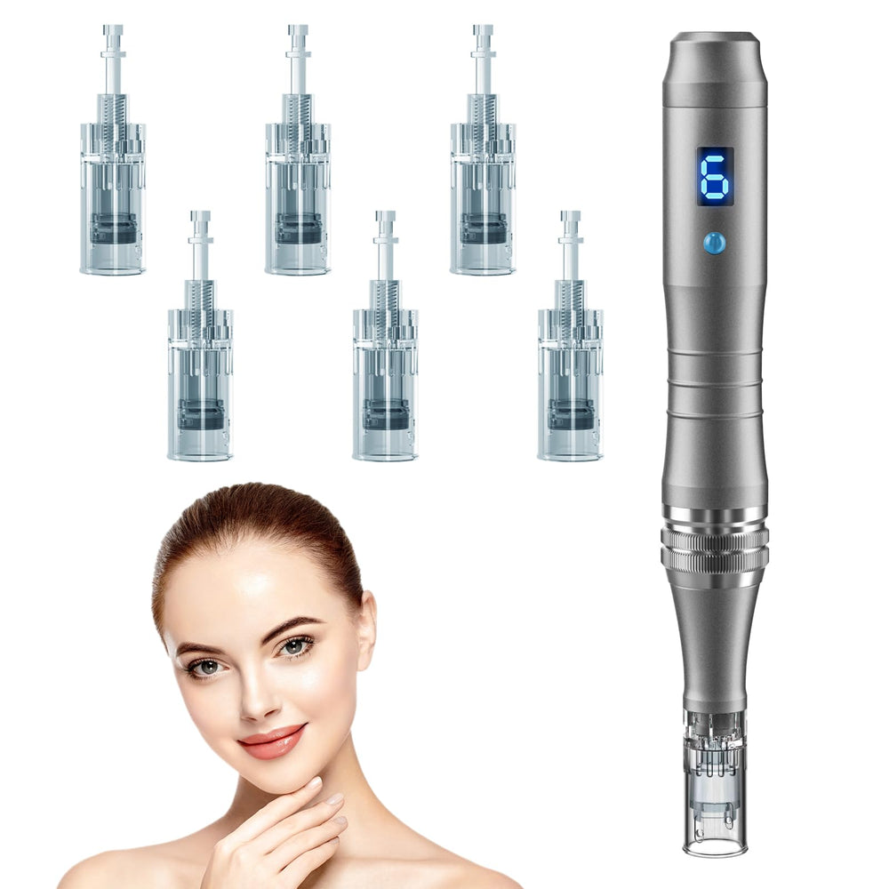 DAHOZE microneedling stamp pen front view for at-home skincare convenience.
