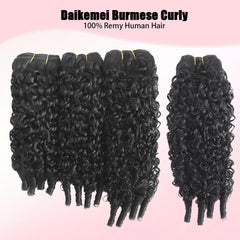 Daikemei Burmese curly bundles 18-inch water wave close-up for versatile styling.