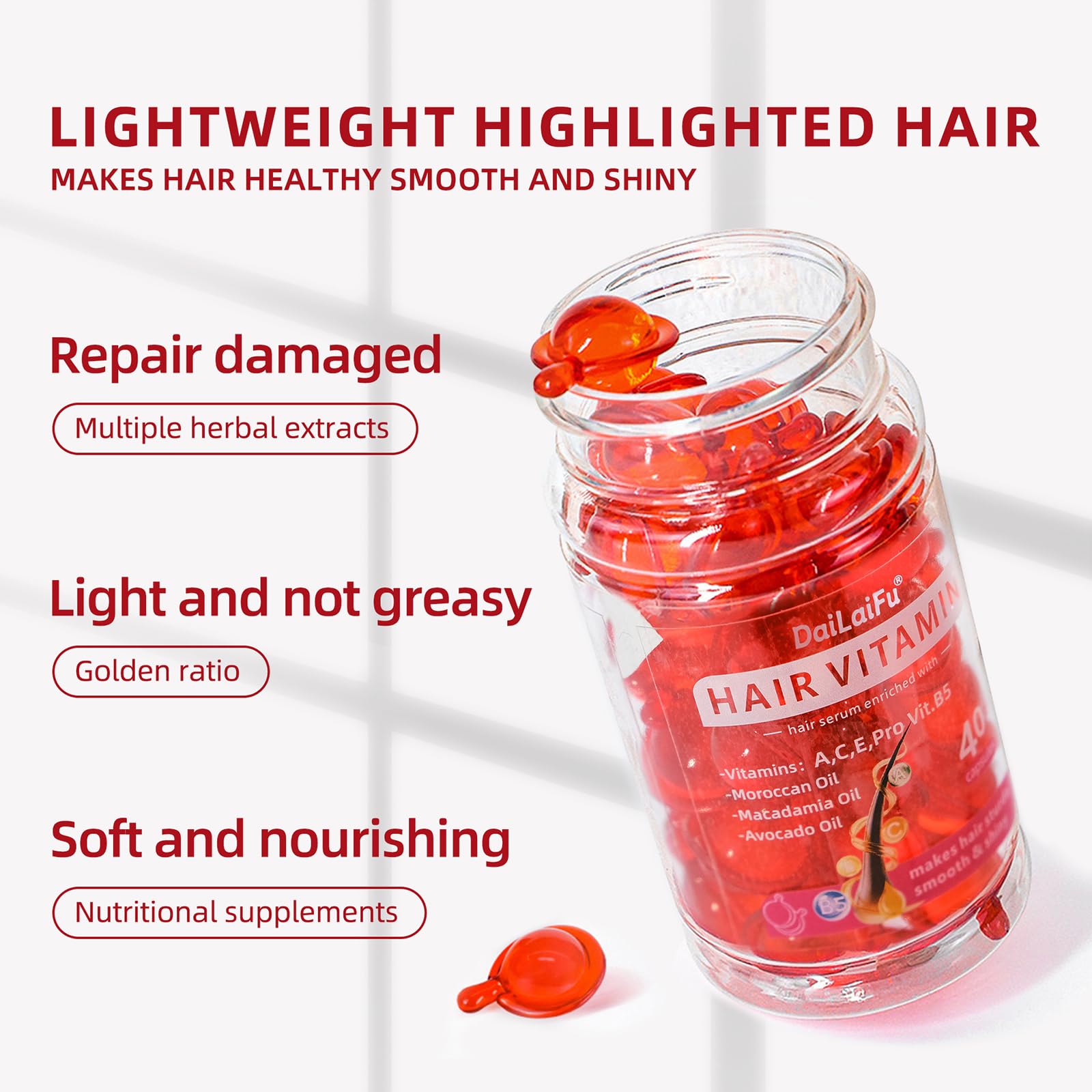 Aplicación en puntas del cabello para suavidad y reparación con DaiLaiFu