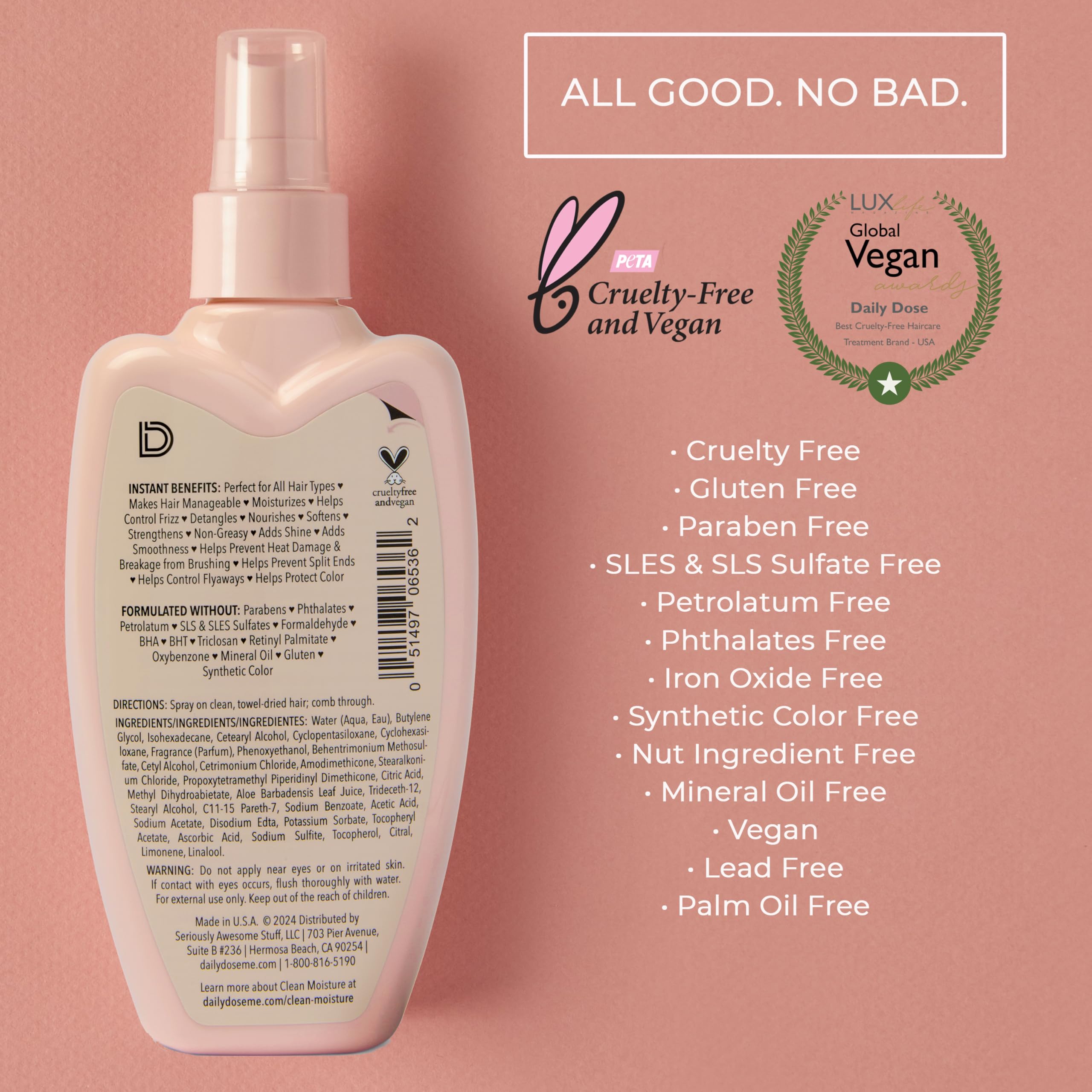 Daily Dose controla el frizz para cabello suave y manejable en climas húmedos.