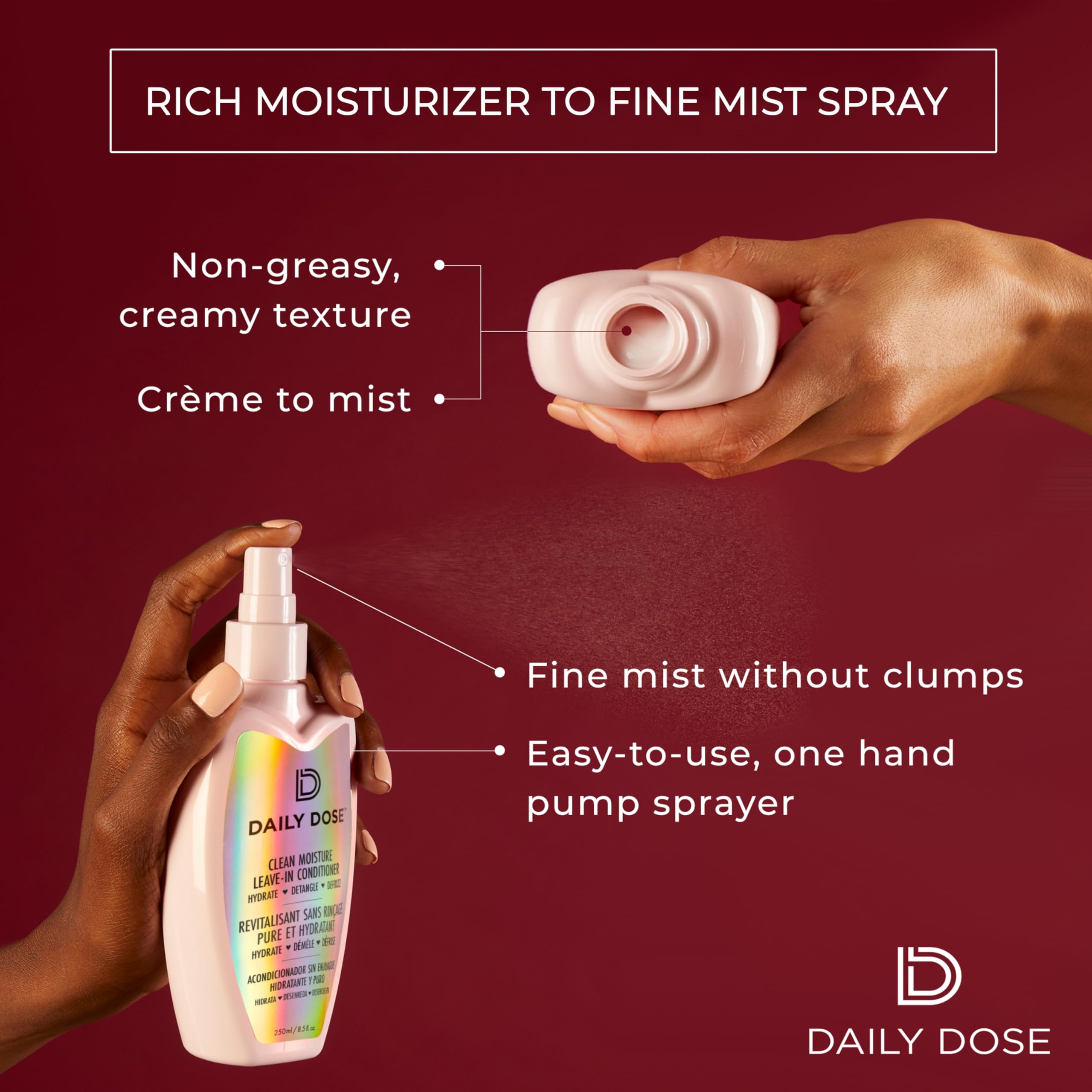 Daily Dose apto para todos los tipos de cabello, desde liso hasta rizado.