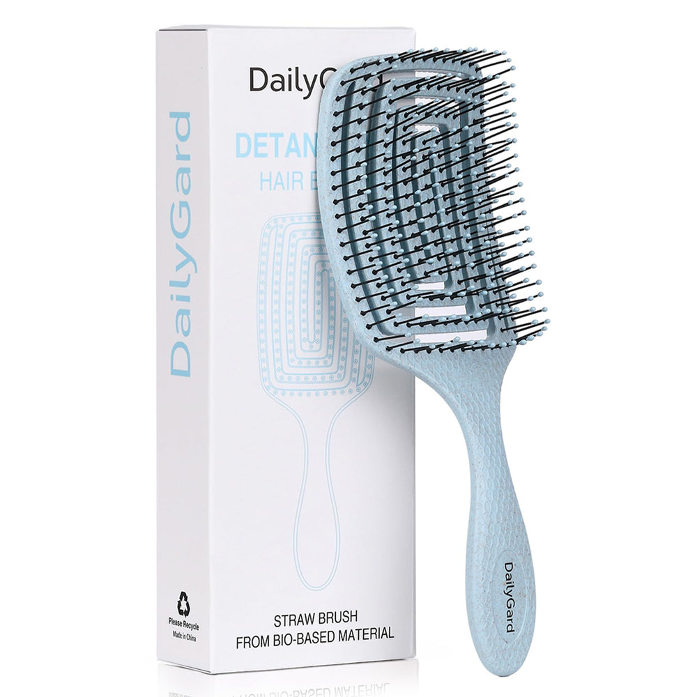 Daily Gard Detangling Brush blue front view for smooth detangling.