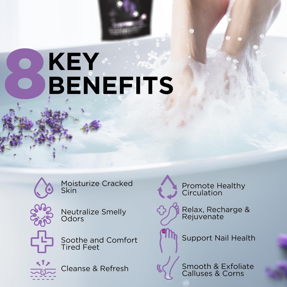 Daily Remedy Calming Lavender Foot Soak pies en baño, alivio suave de piel y relajación
