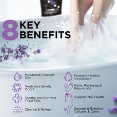 Daily Remedy Calming Lavender Foot Soak pies en baño, alivio suave de piel y relajación