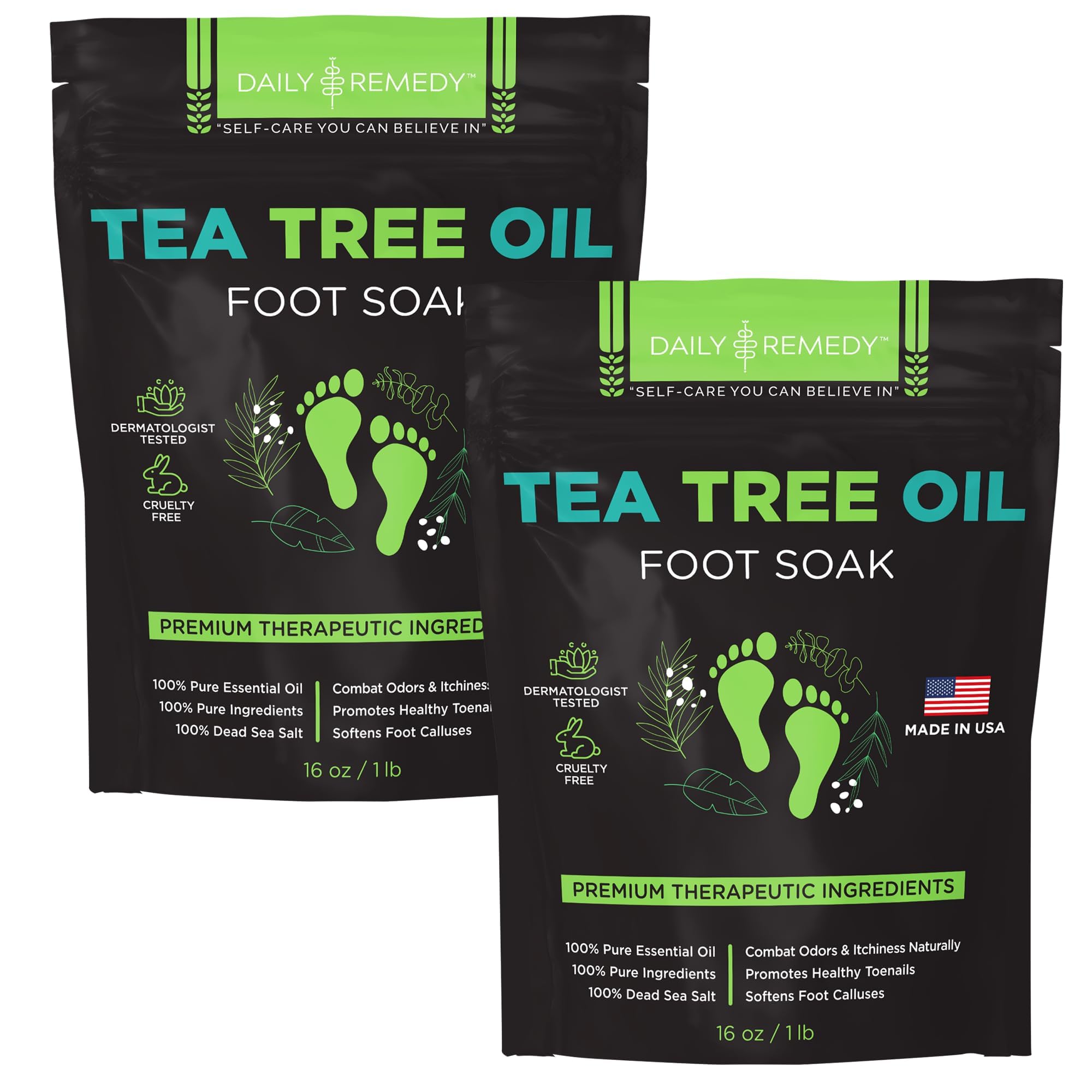 Daily Remedy Tea Tree Oil Foot Soak bath for soothing tired feet and toenail comfort.