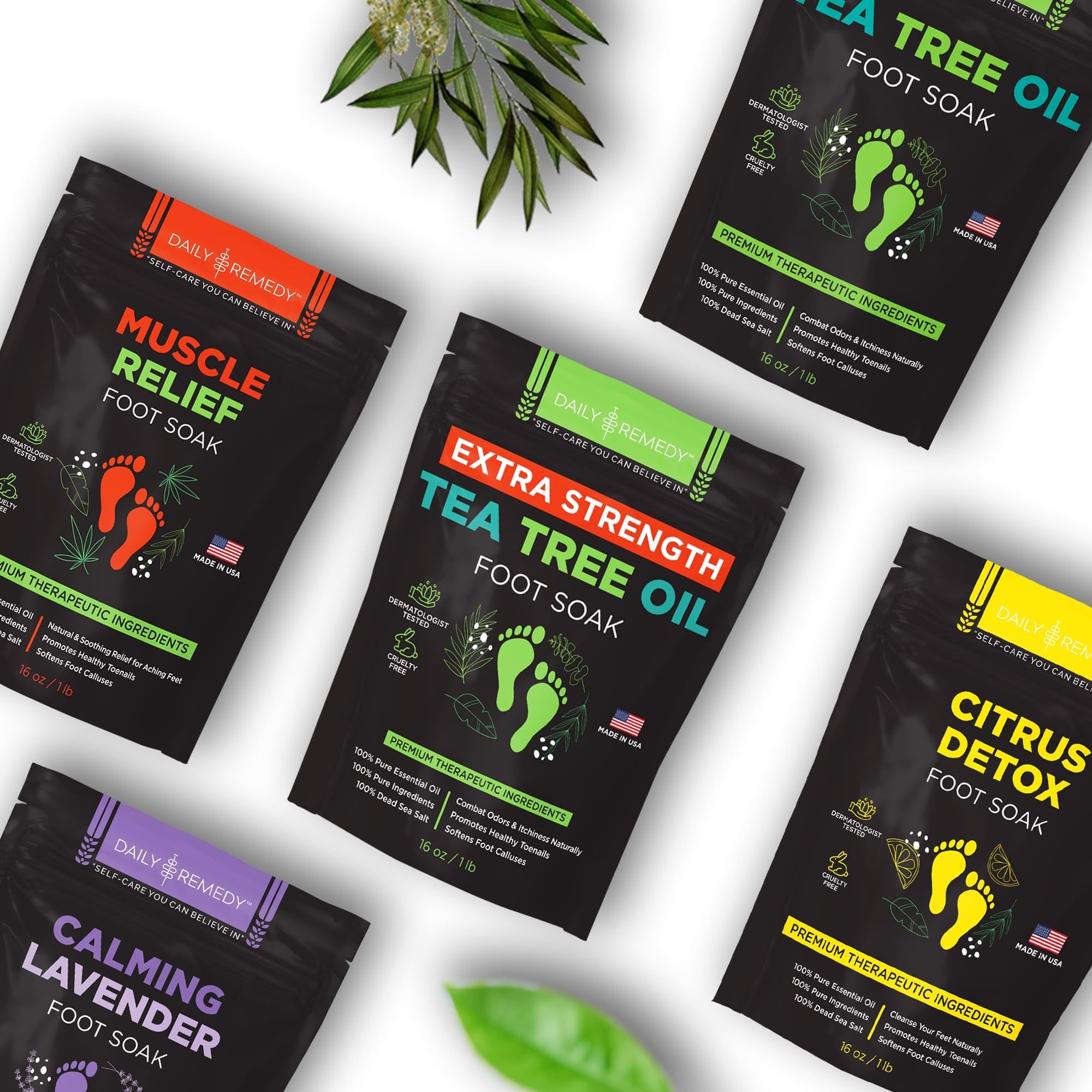 Daily Remedy Tea Tree Foot Soak two-pack packaging display