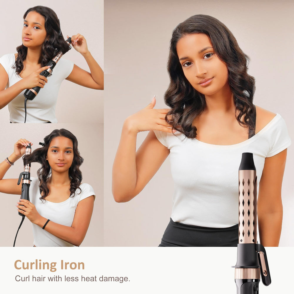Straightening brush delivers controlled heat for refined, frizz-free finish
