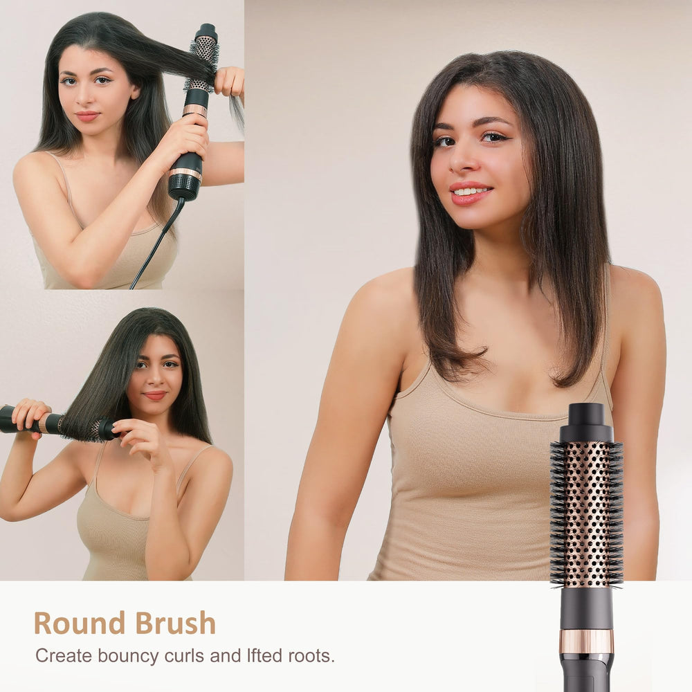 Volumizing brush creates lift at the roots for fuller looks