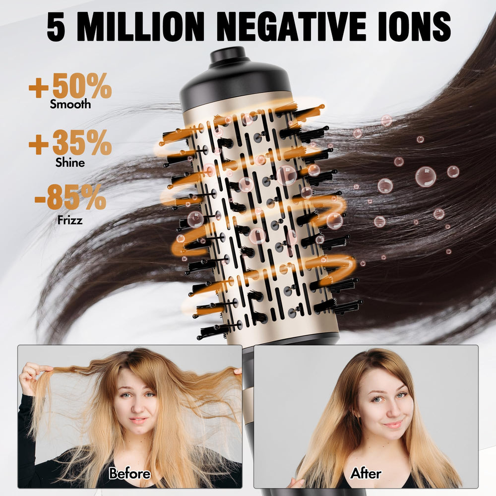 DAILYLIFE hot air styler with ionic generator for smoother shine.