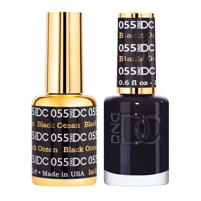 Esmalte gel Daisy DND DC Negro Ocean para color intenso y duradero.