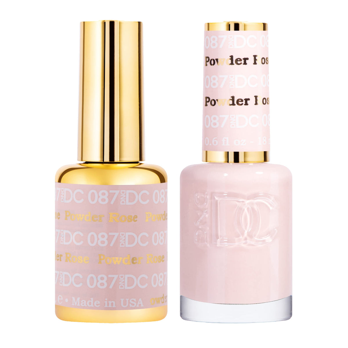 Daisy DND gel esmalte beige nude en botella, cobertura suave para uñas elegantes.